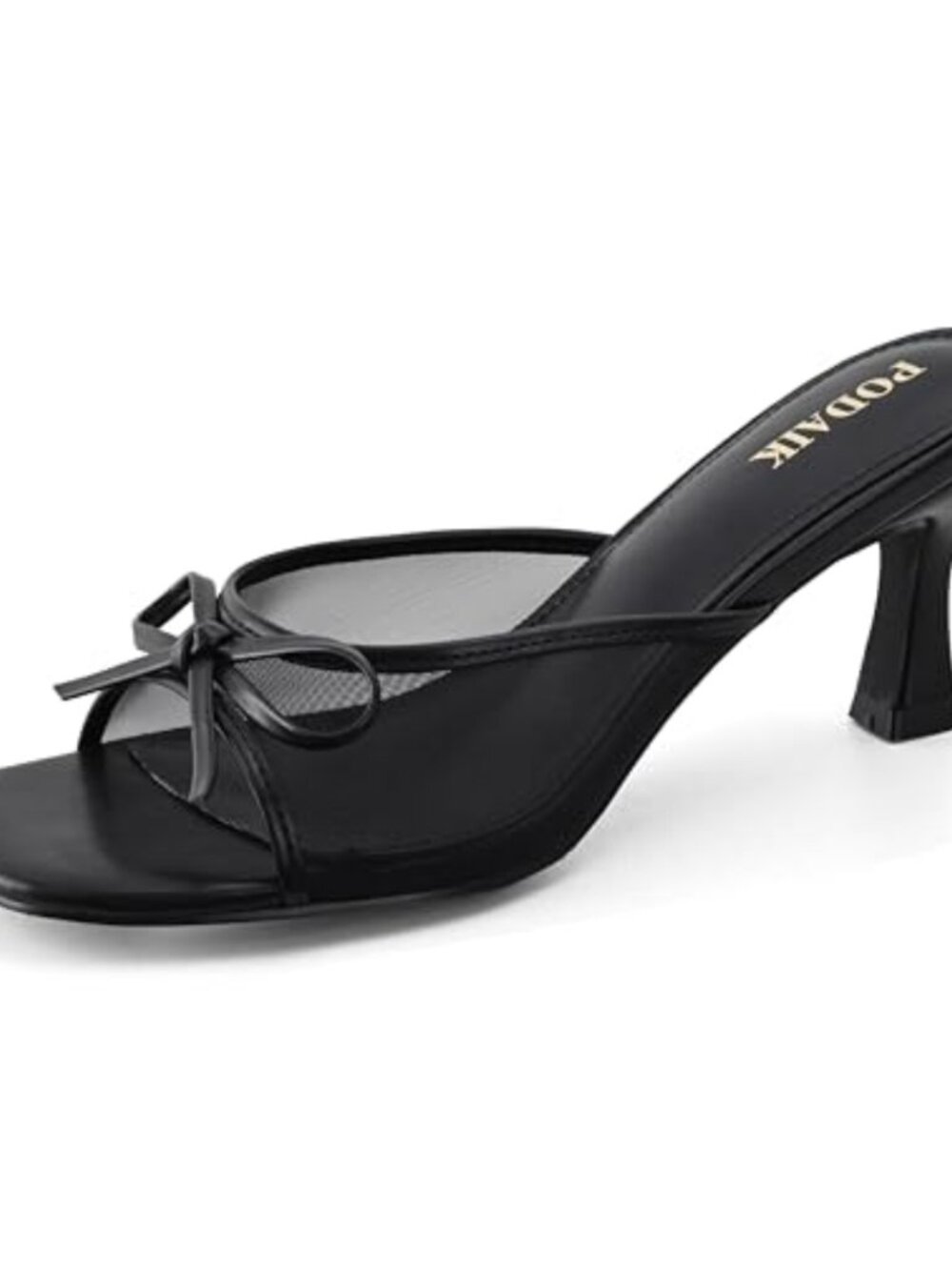 Kitten Heels Women Slip On Sandals Bow Mules Square Open Toe Dress Party Slides